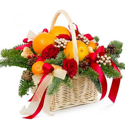 Ziedu un augļu grozs "Bērnības garša"